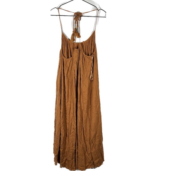 Free People Back To You Midi gauze Dress Rust Orange Oversized XS - Picture 3 of 9